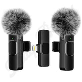 Wireless Lavalier Microphone Audio Video Recording Mini Mic for iPhone Android Microphone